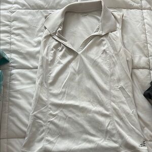 Women’s white sleeveless polo